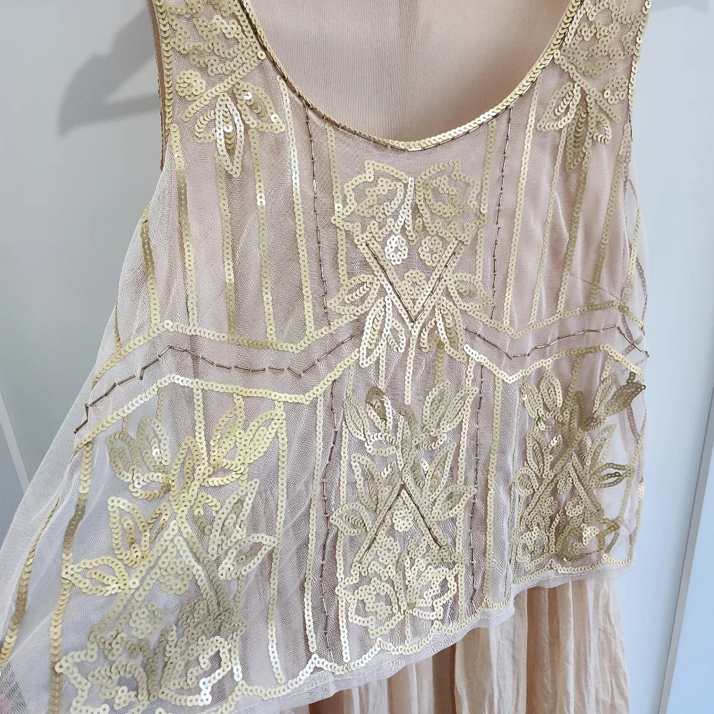 Anthropologie Ryu Maxi Sequin Boho Dress size Small - Picture 4 of 16